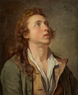 Greuse Jean Baptiste Prints: Study Of A Young Man, c1760. Creator: Jean-Baptiste Greuze