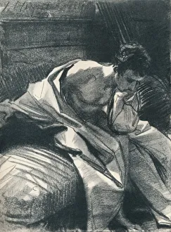 Semi Naked Prints: Study of a Young Man, Seated, 1895, (1896). Artist: John Singer Sargent