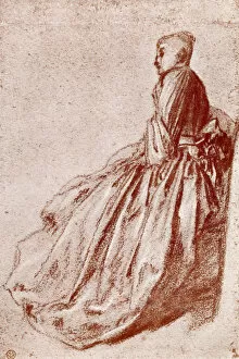 Antoine Watteau Collection: Study of a young woman, 1913. Artist: Jean-Antoine Watteau