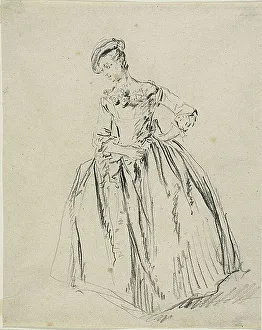 Study: Young Woman Standing Hand on Hip, n.d. Creator: Nicolas Lancret