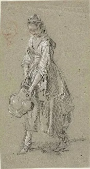 Water Pitcher Prints: Study of a Young Woman with a Watering Jug, n.d. Creator: Nicolas Lancret