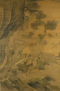 Ming Collection: Studying a Painting, 16th century. Creator: Zhang Lu