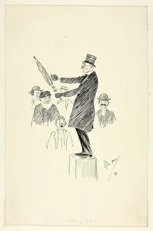 Eccentric Prints: A Stump Orator, 1899. Creator: Philip William May