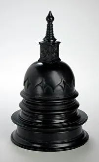 Woodcarving Prints: Stupa, 19th century. Creator: Unknown