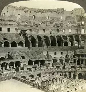 Dais Gallery: Stupendous interior of the Colosseum, with dens of wild beasts, Rome, c1909. Creator: Unknown