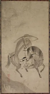1573 1615 Prints: Su Dongpo Riding a Donkey, late 16th to early 17th century. Creator: Reietsu (Japanese
