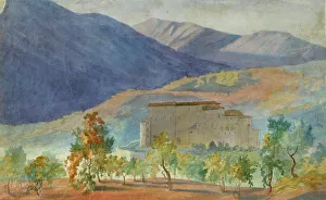 Italy Europe Prints: Subiaco, Rocca Abbaziale, 1830-1873. Creator: Robert Wilhelm Ekman
