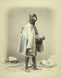 Bundle Prints: Subject in Winter Dress, about 1868. Creator: Felice Beato