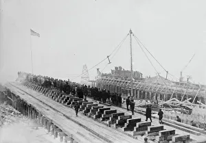 Shipyard Prints: Submarine Co. yard, Newark, between c1915 and c1920. Creator: Bain News Service