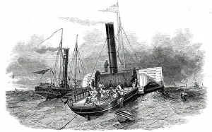 Cable Prints: Submarine Electric Telegraph between Dover and Calais - The Goliah Steamer