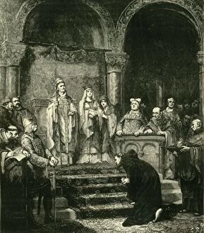 Roman Catholicism Collection: Submission of Henry IV. At Canossa, (1077), 1890. Creator: Unknown