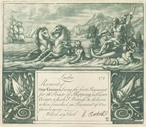 Hippocampi Prints: Subscription Receipt, 1720s. Creator: Elisha Kirkall