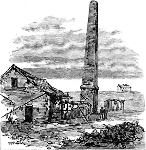 Chimneys Prints: Subsidence of land at the Northwich Salt-Mines, 1881. Creator: Unknown