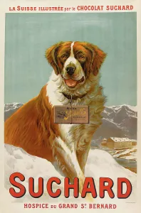 Chocolat Suchard Prints: Suchard. Hospice du Grand St. Bernard, 1902. Creator: Husson; Joseph Marie (1864-1910)