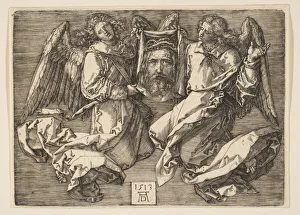 Magical Prints: The Sudarium Displayed by Two Angels, 1513. Creator: Albrecht Durer