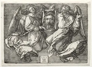 Late 15th Early 16th Century Prints: Sudarium Displayed by Two Angels. Creator: Albrecht Dürer (German, 1471-1528)