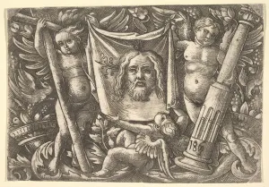 Hopfer Prints: The Sudarium Held by Two Angels, ca. 1515. Creator: Daniel Hopfer