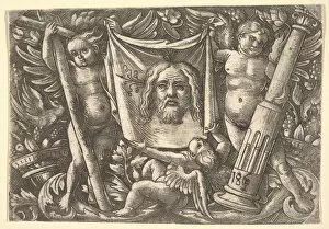 Daniel Collection: The Sudarium Held by Two Angels, ca. 1515. Creator: Daniel Hopfer