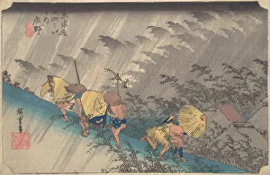 Litters Prints: Sudden Shower at Shono, from the series Fifty-three Stations of the Tokaido