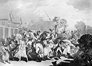Squall Prints: A Sudden Squall in Hyde Park, c1791. Artist: Thomas Rowlandson
