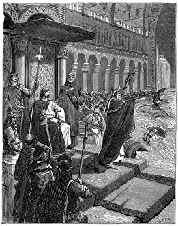 Suddenly the rings of the barrels shattered according to the pagan rites, 1882-1884. Artist: Spex