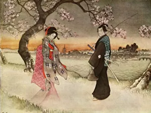 Floating Prints: He was suddenly startled to see a girlish form coming towards him in the wavering shadows
