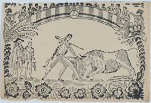Suerte X: A torero prepares to stab the bull, ca. 1850-80. ca. 1850-80. Creator: Anon