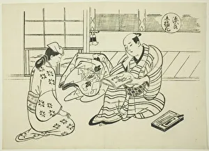 The Suetsumuhana Chapter from The Tale of Genji (Genji Suetsumuhana), from a... c. 1710. Creator: Okumura Masanobu. The Suetsumuhana Chapter from The Tale of Genji (Genji Suetsumuhana), from a... c. 1710. Creator: Okumura Masanobu