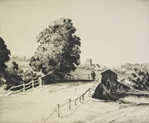 Hardie Martin Prints: A Suffolk bridge, 1930s. Creator: Martin Hardie