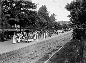 Suffragettes Prints: Suffrage pageant - Long Island, 1913. Creator: Bain News Service