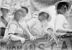 Political Activist Prints: Suffrage Straw Ride, between c1910 and c1915. Creator: Bain News Service