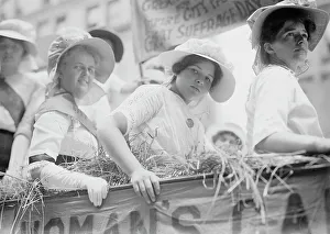 Suffragettes Prints: Suffrage Straw Ride, between c1910 and c1915. Creator: Bain News Service