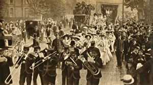 Celebrations Prints: Suffragette Martyrs Released from Prison, 1908, (1933). Creator: Unknown