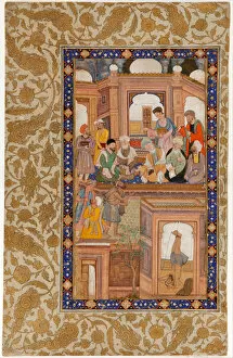 Sufi Reunion. Miniature from Nafahat al-Uns (Breaths of Fellowship) by Jami. Artist: Anonymous