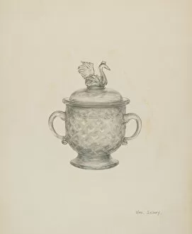 Swan Gallery: Sugar Bowl, c. 1941. Creator: Van Silvay