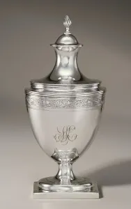 Kitchenware Prints: Sugar Bowl And Cover (Pot À Sucre À Pied Anse Volute Couvert) With Portraits Of Elizabeth I
