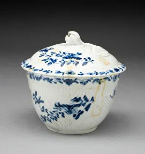 Sugar Bowl and Lid, Worcester, c. 1760. Creator: Royal Worcester Sugar Bowl and Lid, Worcester, c. 1760. Creator: Royal Worcester