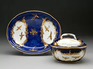 Sugar Bowl and Stand, Vincennes, c. 1753. Creator: Vincennes Porcelain Manufactory