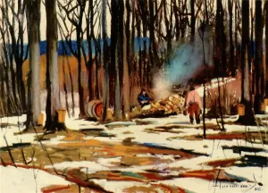 Making Prints: The Sugar Bush: Quebec Province, 1941. Creator: Frank Hennessey