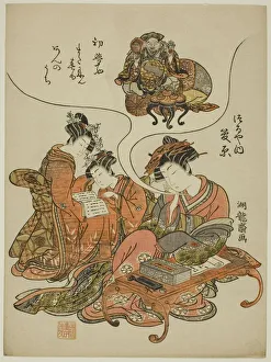 Thought Prints: Sugawara of the Tsuruya dreaming of Daikoku, c. 1778. Creator: Isoda Koryusai
