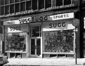 Sidewalk Prints: Sugg Sports, King Street branch, Nottingham, Nottinghamshire, 1960