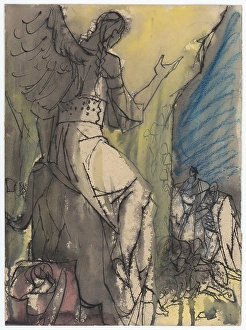 Plait Prints: Suggestion for a full-page illustration, 1940-1944. Creator: Jan Novak