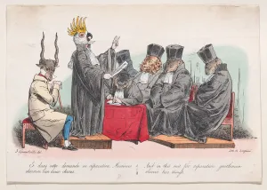 J J Grandville Prints: And in this suit for seperation, gentlemen, observe two things from Metamorphoses of