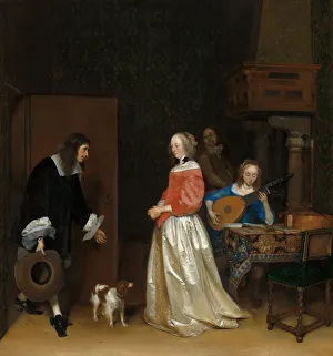 Music Lesson Prints: The Suitors Visit, c. 1658. Creator: Gerard Terborch II