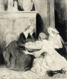 Intellectual Prints: Suivez bien mon raisonnement, Eudoxie... 1844. Creator: Honore Daumier