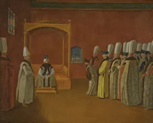 Ahmed Iii Gallery: Sultan Ahmed III Receiving a European Ambassadorial Delegation at the Topkapi Palace