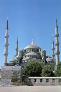 Blue Mosque Prints: Sultan Ahmed Mosque, (Blue Mosque), north elevation, Istanbul, Turkey