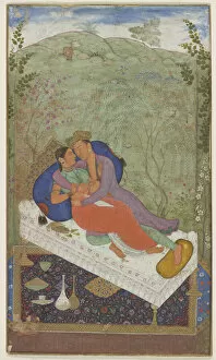 Indian Miniature Collection: Sultan Murad and a Consort, ca. 1597. Creator: Manohar
