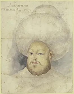 Turbans Prints: Sultan Murad III, 16th century. Creator: Melchior Lorck