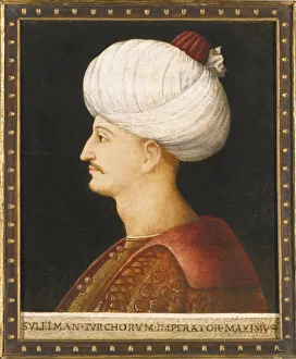 Bellini Prints: Sultan Suleiman I the Magnificent, c. 1520. Artist: Bellini, Gentile, (Follower of)